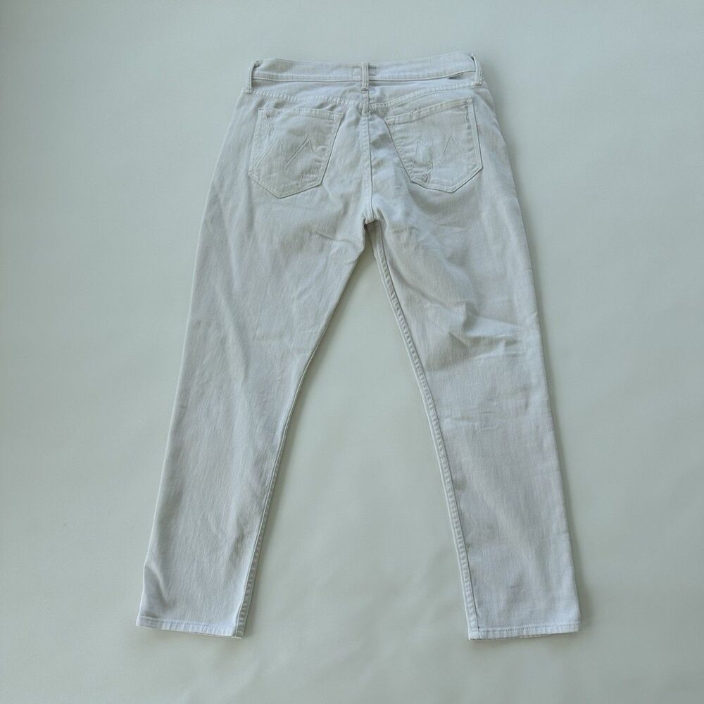Mother The Dropout Broken Glass White Boyfriend Jean Size 27 Runs Big - Picture 5 of 6